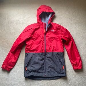 The North Face Warm Storm Jacket Youth XL 18 20 Red Gray Fleece Lined Full Zip
